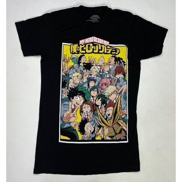 My Hero Academia T-shirt Men Adult Small Black Graphic Characters Anime - Picture 1 of 5